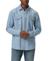 Paige Cazador Cotton Denim Snap-up Western Shirt In Blue