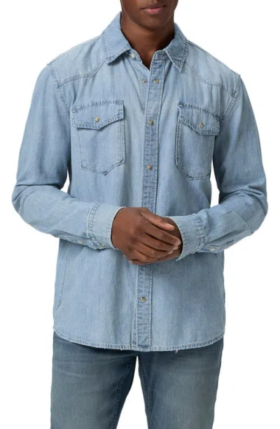 Paige Cazador Cotton Denim Snap-up Western Shirt In Blue