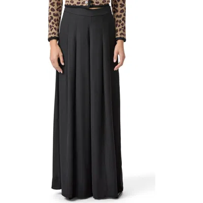 Paige Cecil Pleated Wide Leg Pants In Black