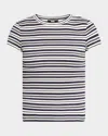 Paige Chantrelle Stripe T-shirt In Ivory Dark Blue