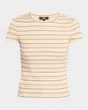 Paige Chantrelle Striped Ribbed-knit T-shirt In Ivorybiscotti