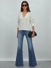Paige Charlie High Rise Flare Leg Jeans In Mixtape In Blue