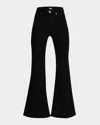 Paige Mid-rise Flared Jeans In Black Shadow