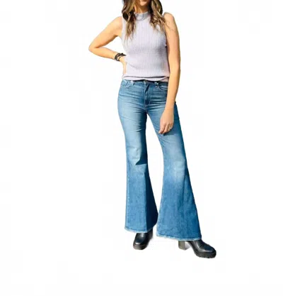 Paige Charlie Flare Jeans In Mixtape In Blue