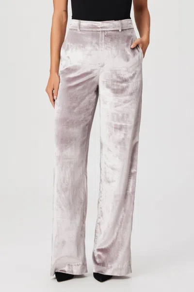Paige Chateau Velvet Pant In Pewter In Silver
