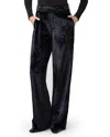 Paige Chateau Velvet Wide Leg Pant In Midnight