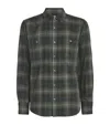 Paige Everett Plaid Flannel Button-up Shirt In Green