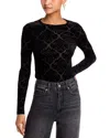 Paige Chelle Burnout Velvet Top In Black