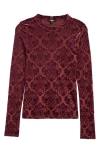 Paige Chelle Burnout Velvet Top In Rose Tea