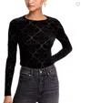 Paige Chelle Burnout Velvet Top In Black