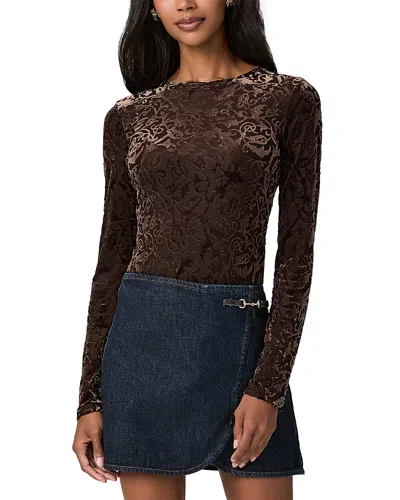 Paige Chelle Velvet Burnout Top In Brown