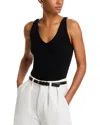 Paige Womens Cherie V-neck Stretch-cotton Blend Top Black
