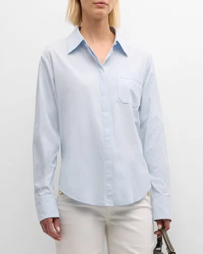 Paige Christa Classic Shirt In Oxford Blue