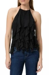 Paige Ciao Ruffle Halter Top In Black