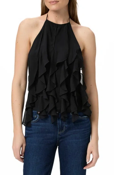 Paige Ciao Ruffle Halter Top In Black