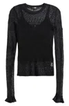 Paige Meena Metallic Mesh Top In Black
