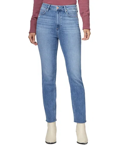 Paige Cindy Austyn Destructed Destroyed Back Hm Ultra High-rise Straight Leg Jean In Blue