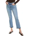 Paige Cindy Carmina Distressed Straight Leg Jean In Blue