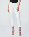 Paige Cindy High Rise Cropped Straight Jeans In Crisp White In White