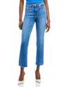 Paige Cindy High Rise Raw Hem Ankle Straight Jeans In Music In Music