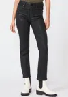 Paige Cindy High Rise Coated Jean In Black Fog Luxe