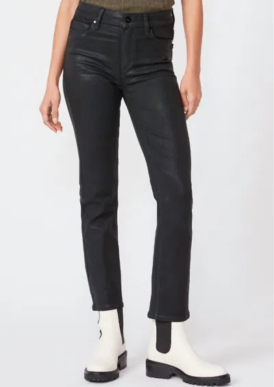 Paige Cindy High Rise Coated Jean In Black Fog Luxe