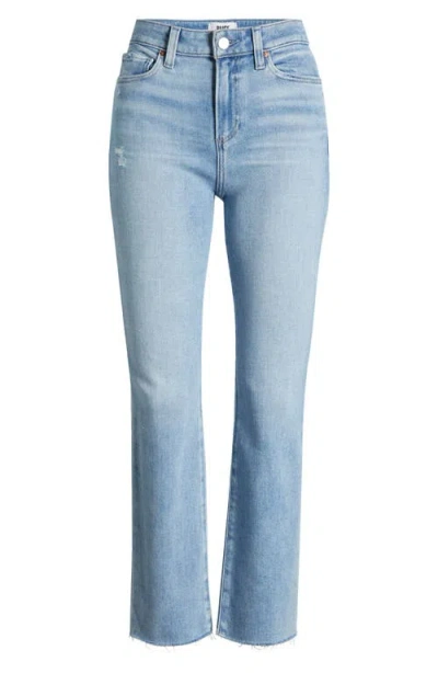 Paige Cindy High Waist Raw Hem Ankle Straight Leg Jeans