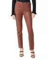 Paige Denim Hoxton Burgundy Dust Luxe Coating High-rise Ankle Jean In Multi