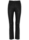 Paige Stella Super High Waist Straight Leg Faux Leather Jeans In Black