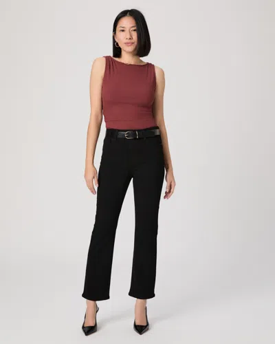 Paige Cindy Petite Straight Jean In Black