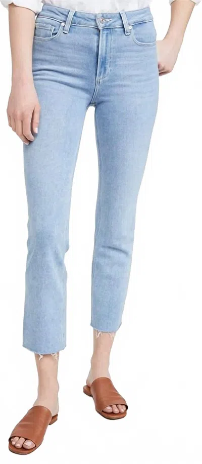Paige Cindy Straight Leg Jeans In Park Ave In Blue