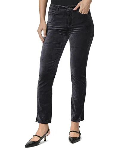 Paige Cindy Jean With Twisted Seam In Calico Blue In Black