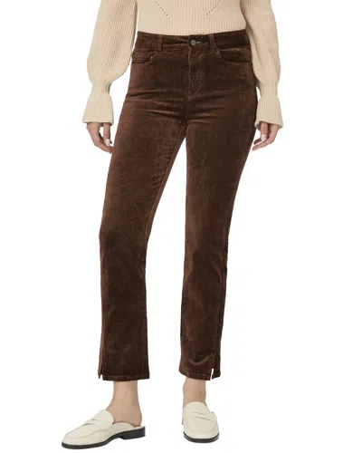 Paige Cindy Twisted Seam Slit Chicory Coffee Jean In Brown