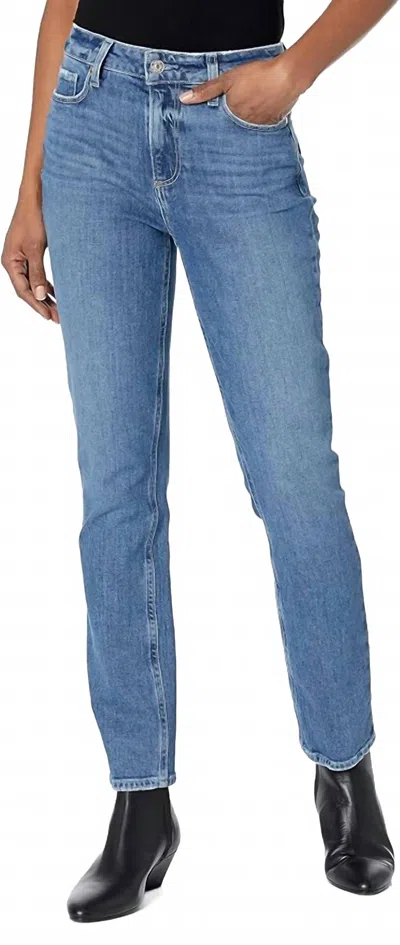 Paige Cindy Vintage Denim High Rise Straight Leg Jeans In Soulful In Blue