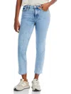 Paige Cindy High Rise Raw Hem Ankle Straight Jeans In Multi