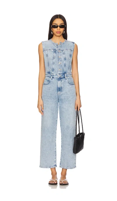Paige Cirie Ankle Denim Jumpsuit In Blue