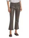 Paige Claudine Ankle Luxe Coating Jean In Taupe/silver In Multi