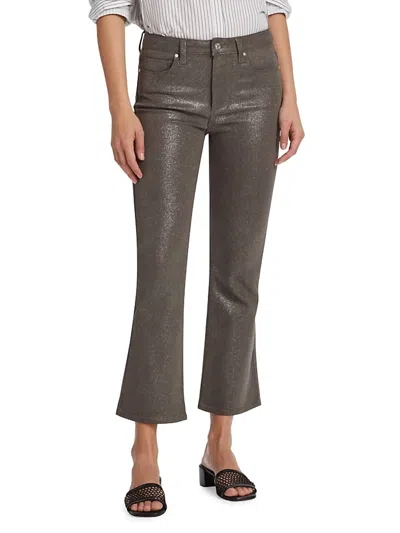 Paige Claudine Ankle Luxe Coating Jean In Taupe/silver In Multi