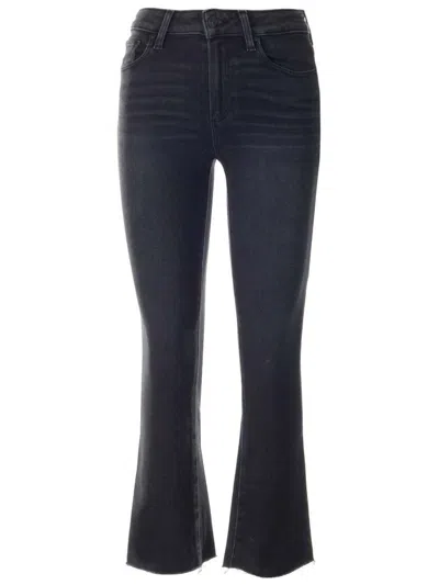 Paige Claudine Cropped Flared Jeans In Black