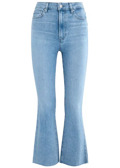 Paige Claudine Cropped Flared-leg Jeans In Blue