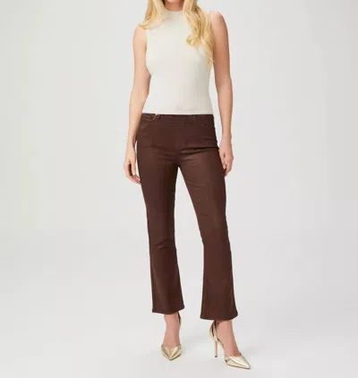 Paige Claudine Flare Jean In Bronze Shimmer Luxe Coating In Multi