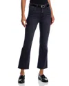 Paige Claudine Raw Hem Flare Jeans In Black Lotus