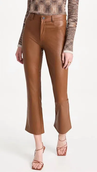 Paige Claudine High Rise Ankle Flare Pants In Dark Argan In Brown