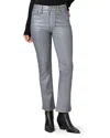 Paige Claudine Metallic Kick-flare Jeans In Silver Luxe Coated