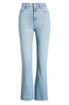 PAIGE CLAUDINE HIGH WAIST FRAYED HEM ANKLE FLARE JEANS