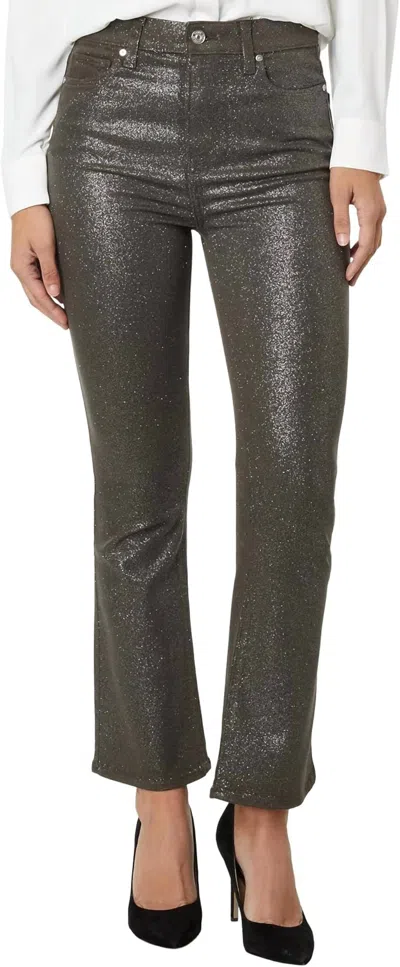 PAIGE CLAUDINE LUXE COATING ANKLE FLARE JEANS IN DARK TAUPE/SILVER LUXE