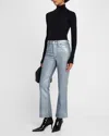 Paige Claudine Metallic Kick-flare Jeans In Silver Shimmer Luxe Coating