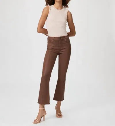 Paige Claudine Pants In Cognac Luxe Coated In Brown