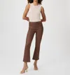 Paige Claudine Pants In Cognac Luxe Coated In Multi