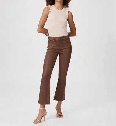 Paige Claudine Pants In Cognac Luxe Coated In Multi